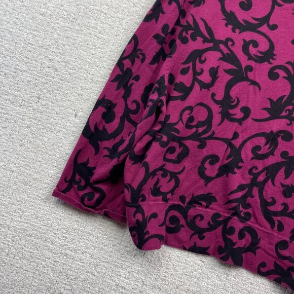 Sharagano Studio Cropped Bolero Cardigan Wom XL Baroque Damask Pink Floral AOP - Picture 12 of 14